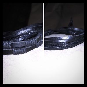 Leatherette bracelets.